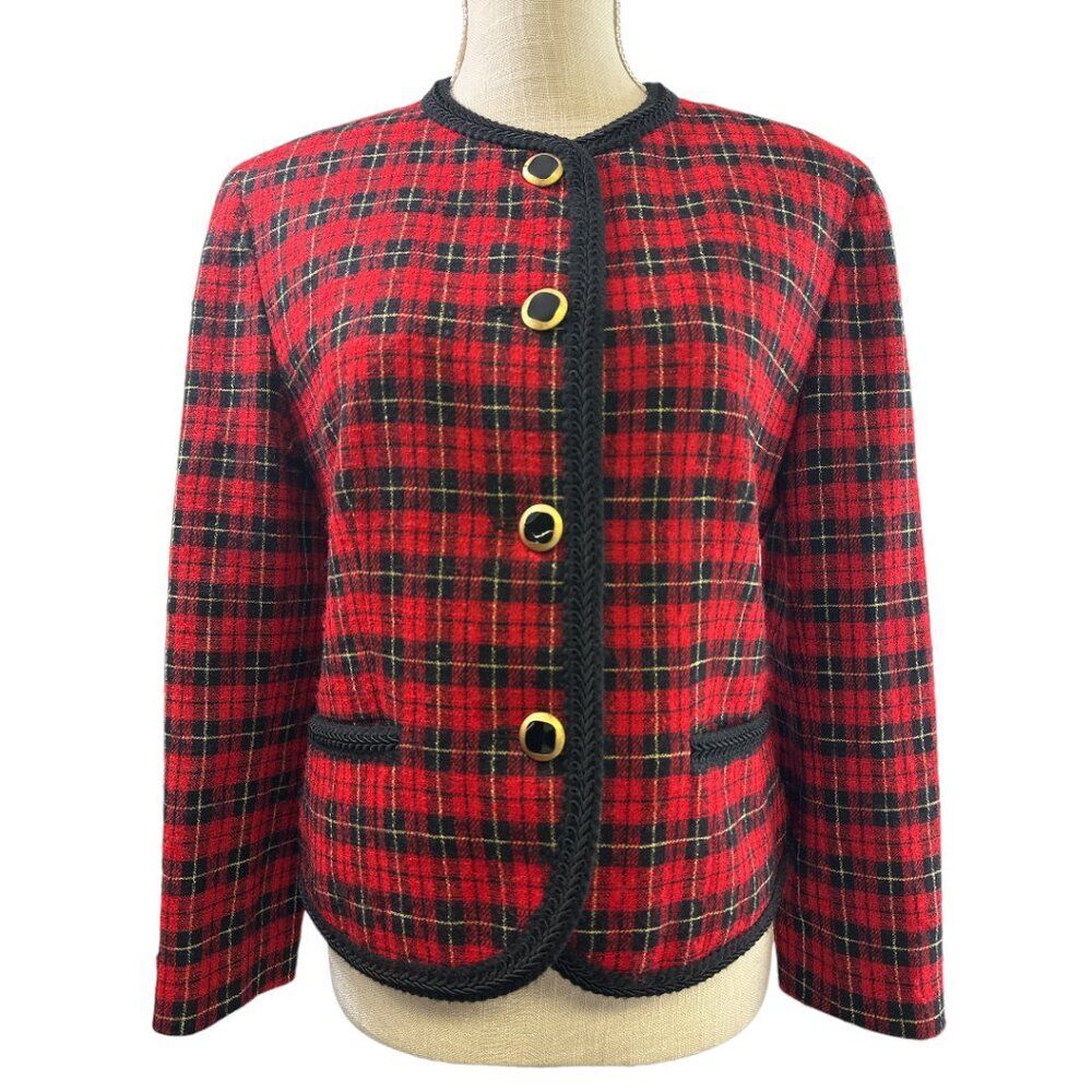 Pendleton Wool Tartan Plaid Blazer Jacket Women's sz 6P Classic Preppy